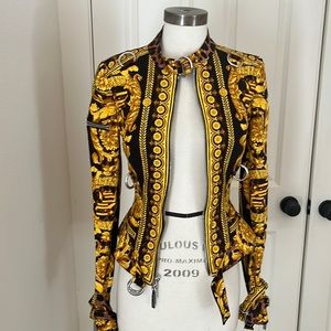 Rare  Versace bikers jacket never worn silver hardware size 4